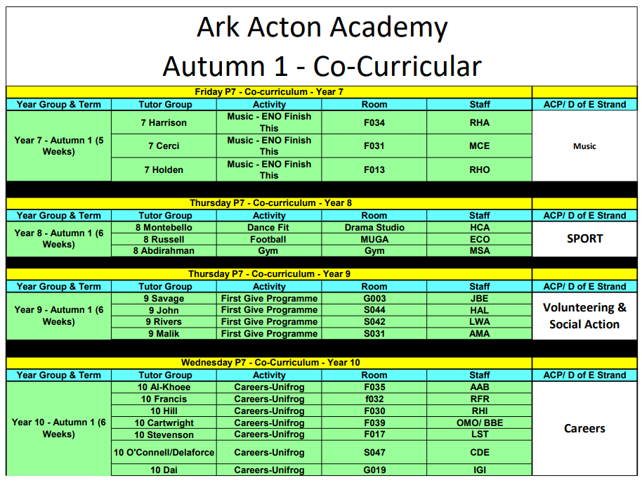 Discover our rich selection of cocurricular activities Ark Acton